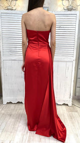 Abito in Raso Rosso by Solo Gioie