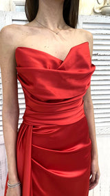 Abito in Raso Rosso by Solo Gioie