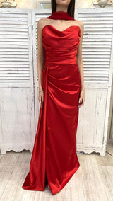 Abito in Raso Rosso by Solo Gioie