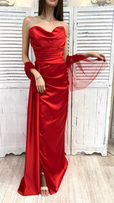 Abito in Raso Rosso by Solo Gioie