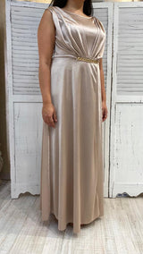 Abito Curvy Lungo Drappeggio e Catena