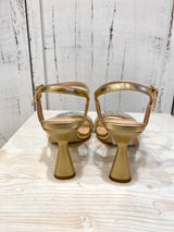 Sandalo Oro con Cinturino in Cristalli