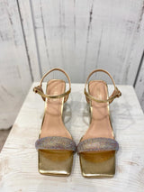 Sandalo Oro con Cinturino in Cristalli