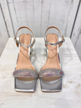 Sandalo Argento con Cinturino in Cristalli