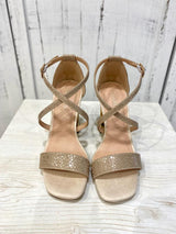 Sandalo Oro con Tacco a Trapezio