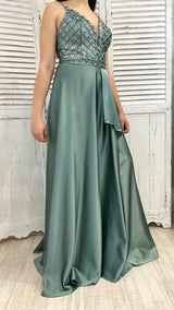 Abito Paillettes Raso