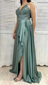 Abito Paillettes Raso