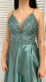 Abito Paillettes Raso