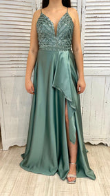 Abito Paillettes Raso