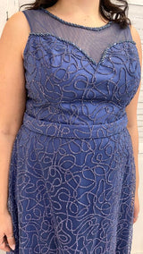 Abito Curvy con Motivo Glitterato