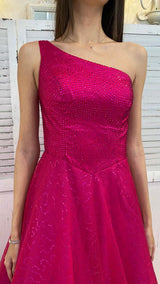 Abito Monospalla Fuxia