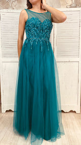 ABITO CON CRISTALLI E PAYETTE IN TULLE BY SOLO GIOIE