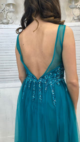 ABITO CON CRISTALLI E PAYETTE IN TULLE BY SOLO GIOIE