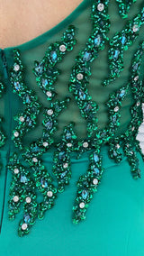 TUTA CON TOP IN CRISTALLI E PAILLETTES