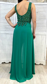 TUTA CON TOP IN CRISTALLI E PAILLETTES