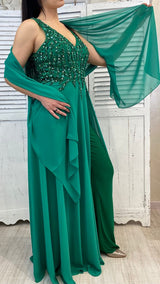 TUTA CON TOP IN CRISTALLI E PAILLETTES