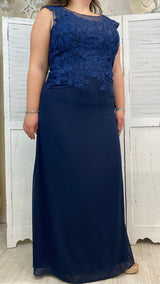 Abito Curvy con Corpetto in Pizzo Ricamato by Solo Gioie