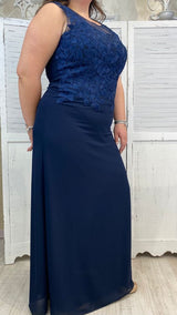 Abito Curvy con Corpetto in Pizzo Ricamato by Solo Gioie