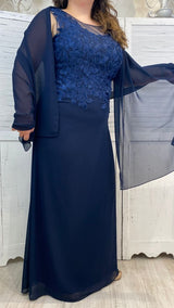 Abito Curvy con Corpetto in Pizzo Ricamato by Solo Gioie