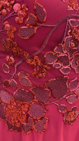 Abito Curvy con Inserti in Paillettes e Decoro a Fiori by Solo Gioie