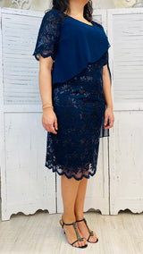 Abito Curvy con Pizzo e Paillettes by Solo Gioie