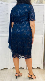 Abito Curvy con Pizzo e Paillettes by Solo Gioie