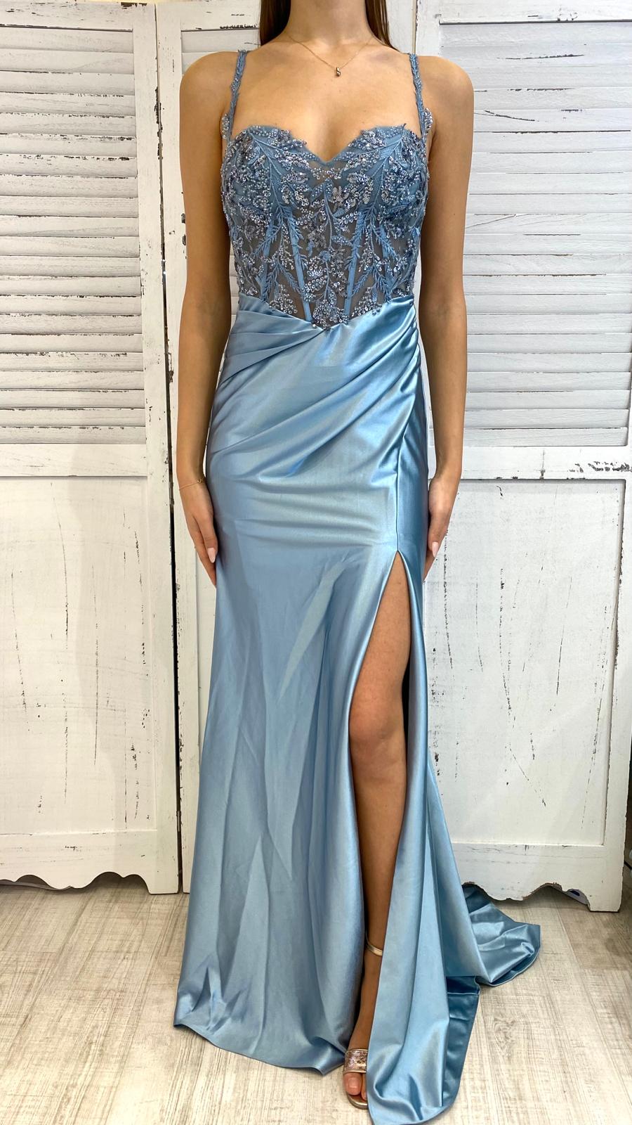 Abito Sirena Raso e Ricamo – Nanà Abbigliamento