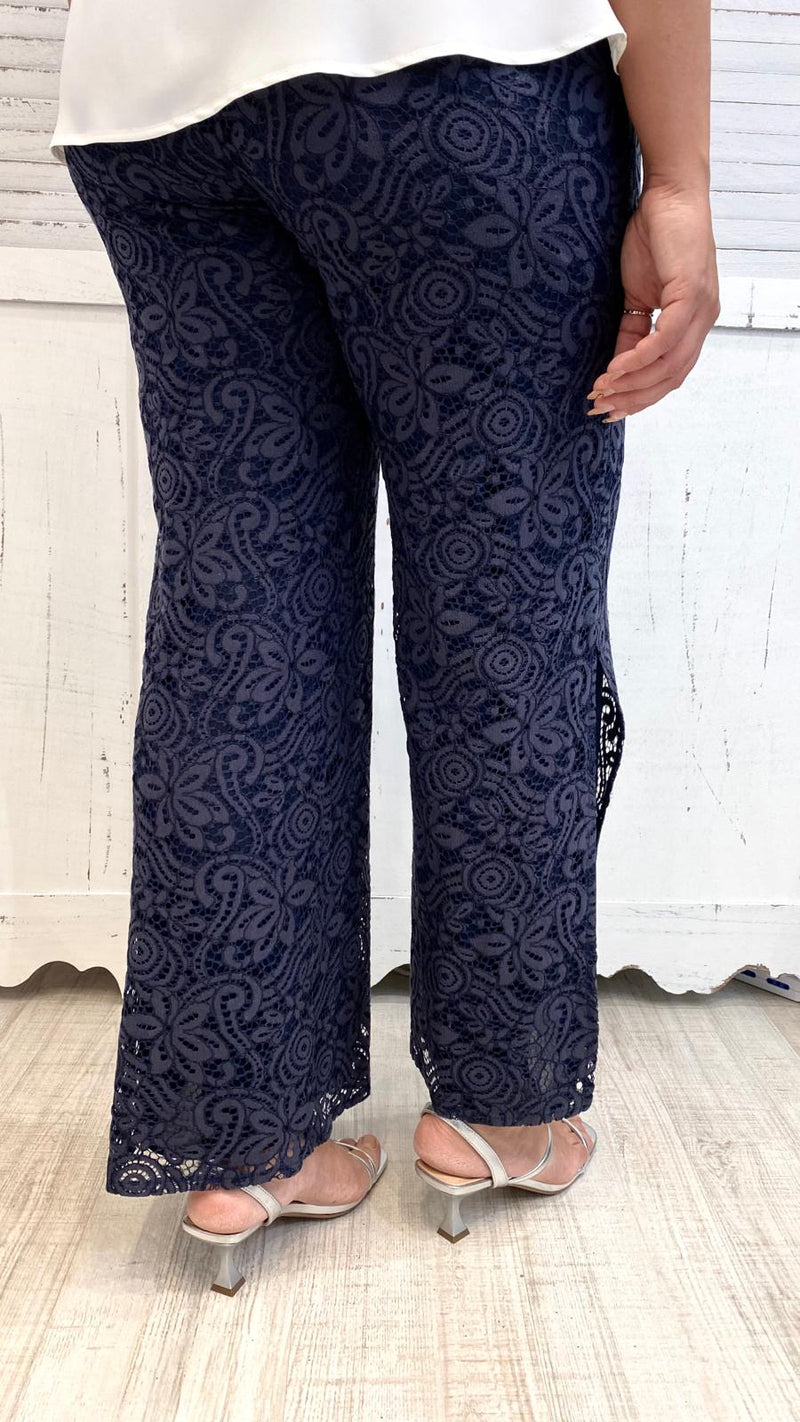 Pantaloni in Pizzo Blu by Corte dei Gonzaga