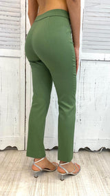 Pantalone Flavia Piquet Verde Oliva by Diana Gallesi