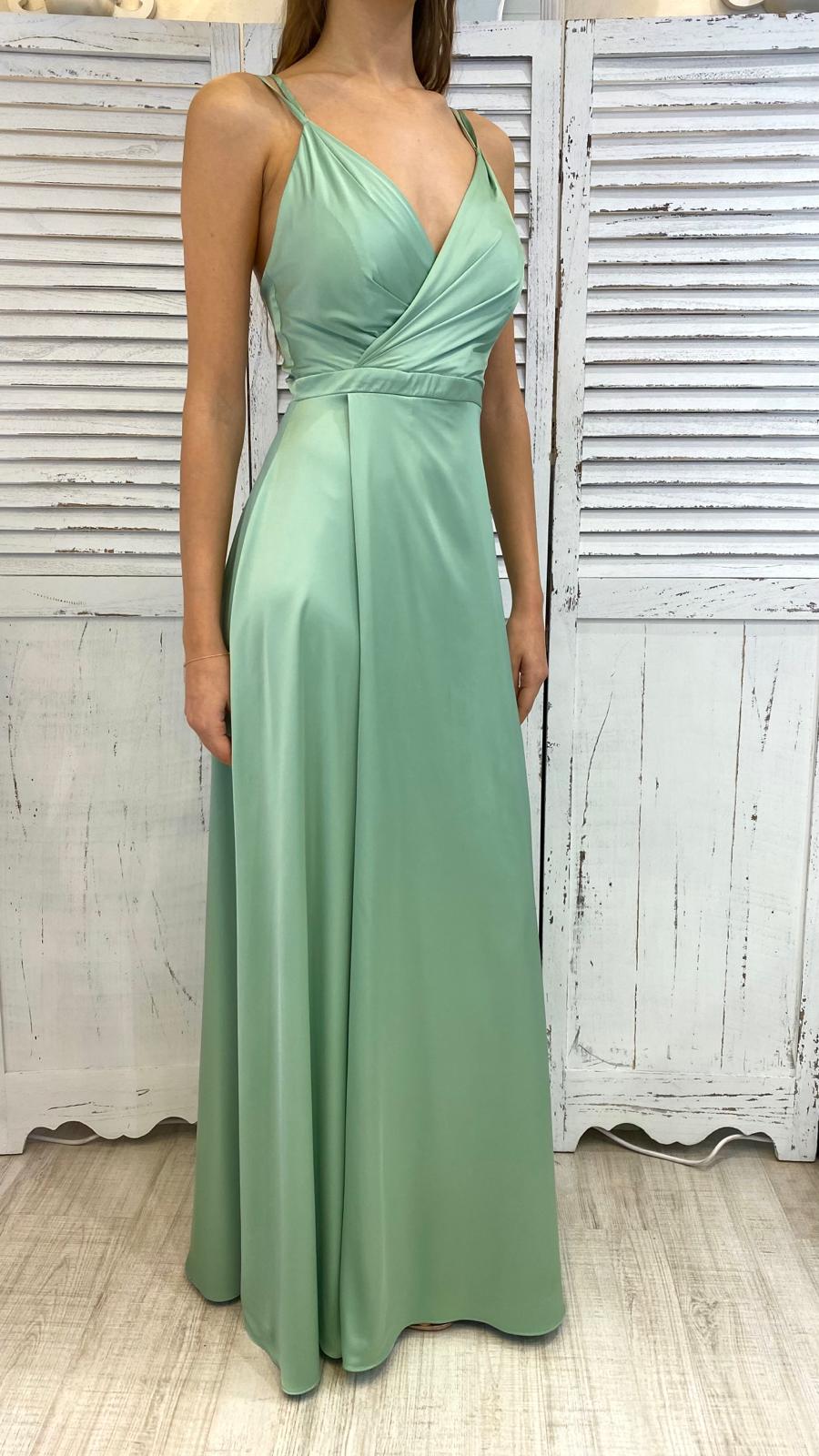 Abito Satinato Verde Menta by Via Montenapoleone – Nanà Abbigliamento