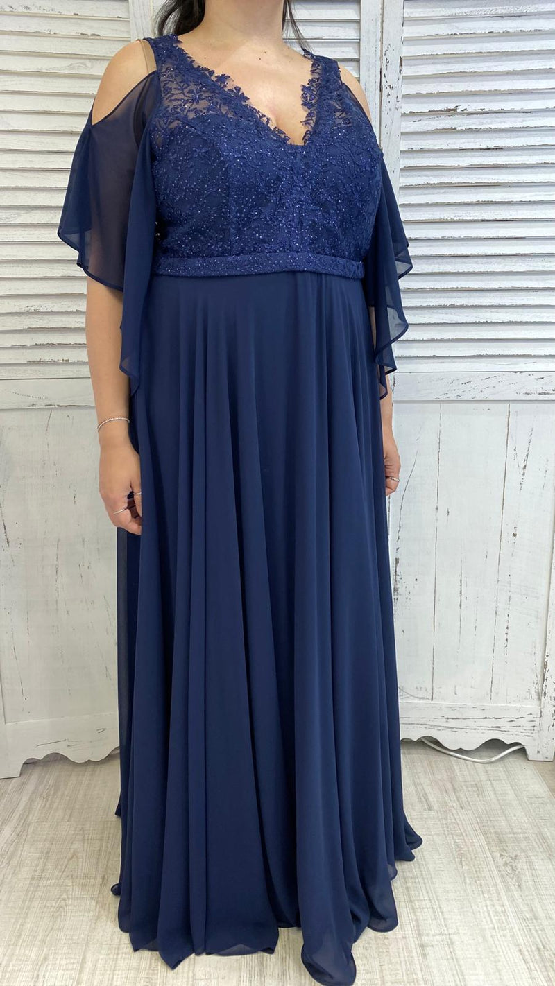 Abito Curvy Corpetto Pizzo Spalla Fuori by Solo Gioie