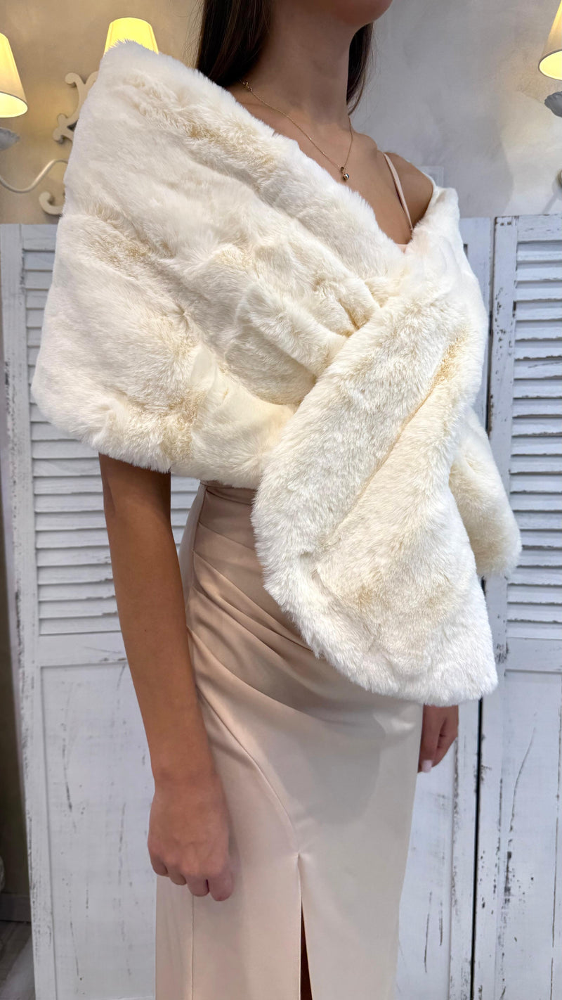 Stola Eco-Pelliccia Panna