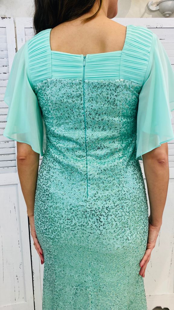 ABITO VERDE ACQUA CON PAILLETTES BY STRAVAGANZE