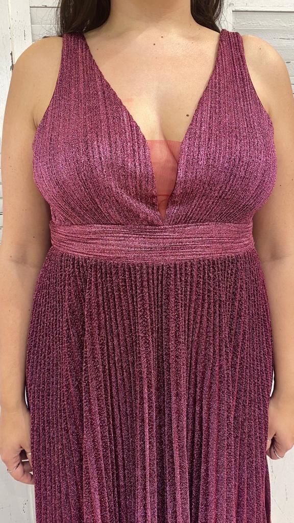 Abito Curvy Glitterato Plissettato by Stravaganze