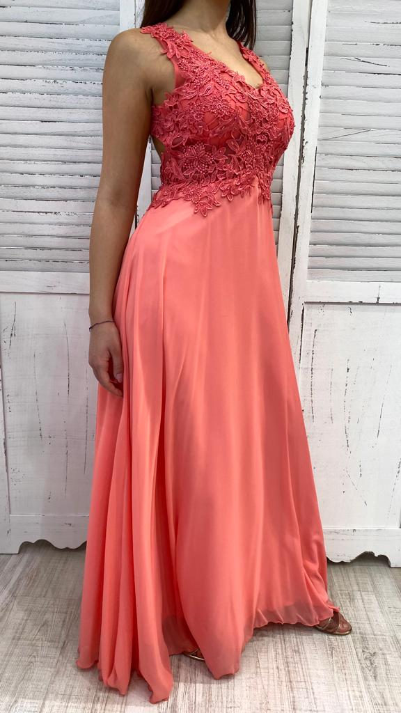 Abito Cerimonia Vestito Corallo Corto Abito Corallo Con Corpetto