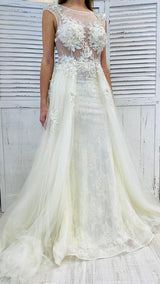 Abito a Sirena con Gonna in Tulle Sormontata