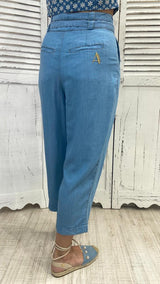 Pantalone Carrot Cropped Effetto Denim by Twinset