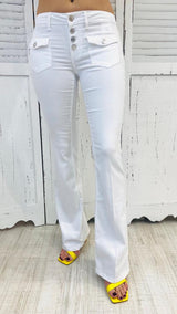 Jeans Bianco con Tasche Frontali by Denny Rose