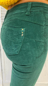 Jeans Bella B Perfect Bootcut Duemila Righe Verde by Fracomina