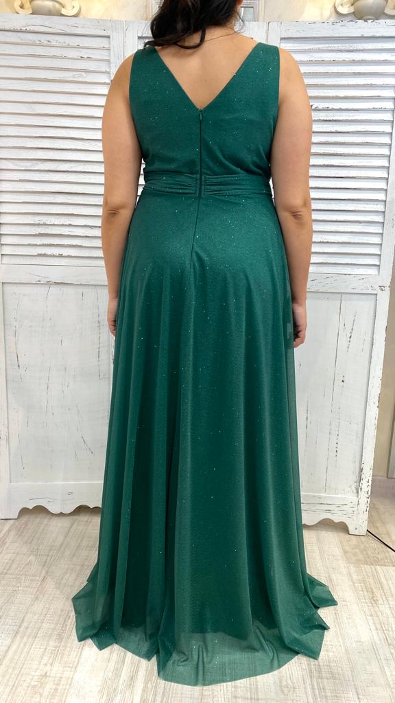 Abito Curvy Glitterato Cinturina Drappeggiata by Solo GIoie Nan