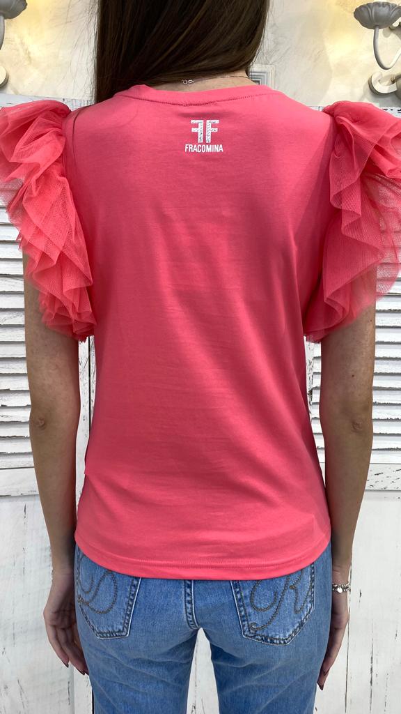 T-Shirt con Manica in Tulle by Fracomina