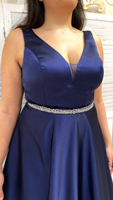 Abito Curvy Princess in Raso Blu by ViaMonteNapoleone