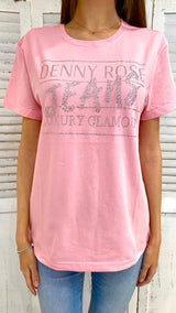 T-Shirt Rosa con Cristalli by Denny Rose