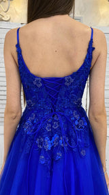Abito Blu con Corsetto Ricamato by ViaMonteNapoleone