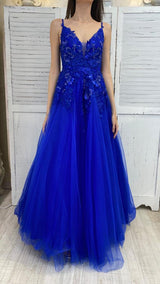 Abito Blu con Corsetto Ricamato by ViaMonteNapoleone