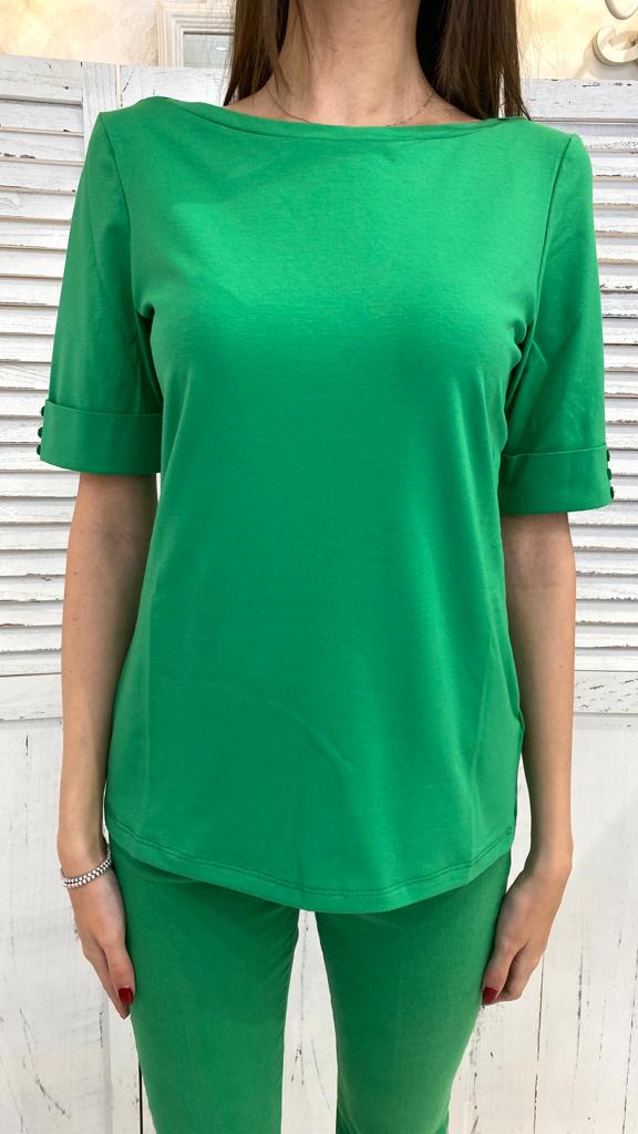 Maglietta Verde con Scollo a Barchetta by Diana Gallesi